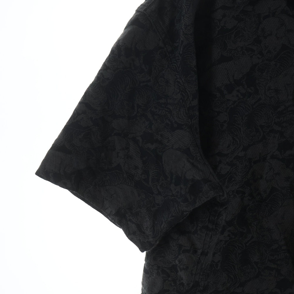 STUDIO D'ARTISAN(ステュディオダルチザン) 京黒紋付染 総柄デザイン 半袖シャツ ブラック