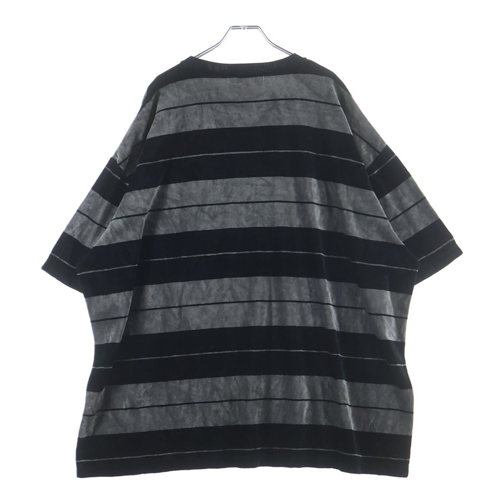 COOTIE PRODUCTIONS(クーティー プロダクションズ) 25SS Velour Border S/S Polo ベロア ボーダー 半袖Tシャツ カットソー グレー CTE-25S329