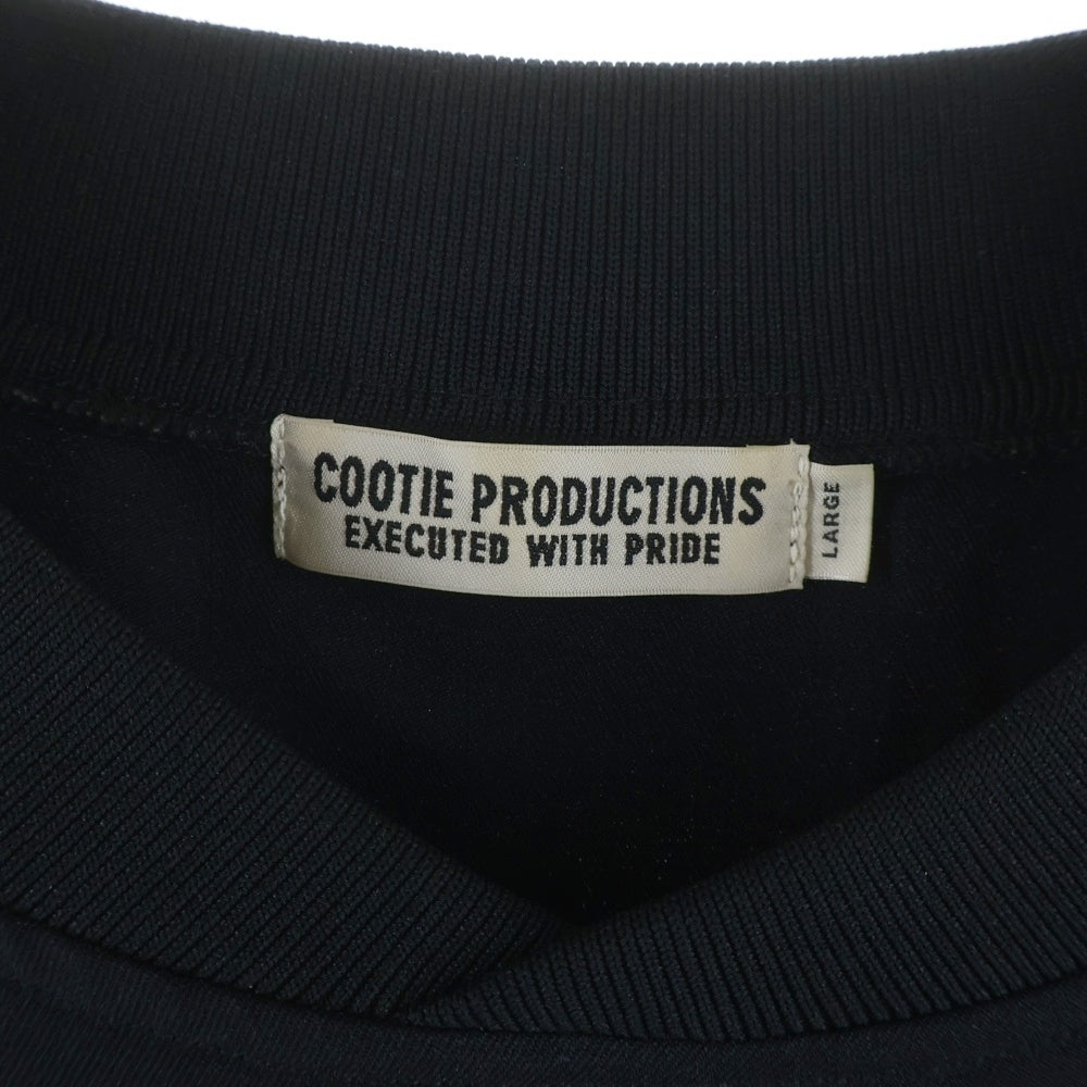 COOTIE PRODUCTIONS(クーティー プロダクションズ) 24AW Memory Polyester Twill Football Top フロントロゴ ポリエステルツイル フットボール長袖Tシャツ ブラック CTE-24A312