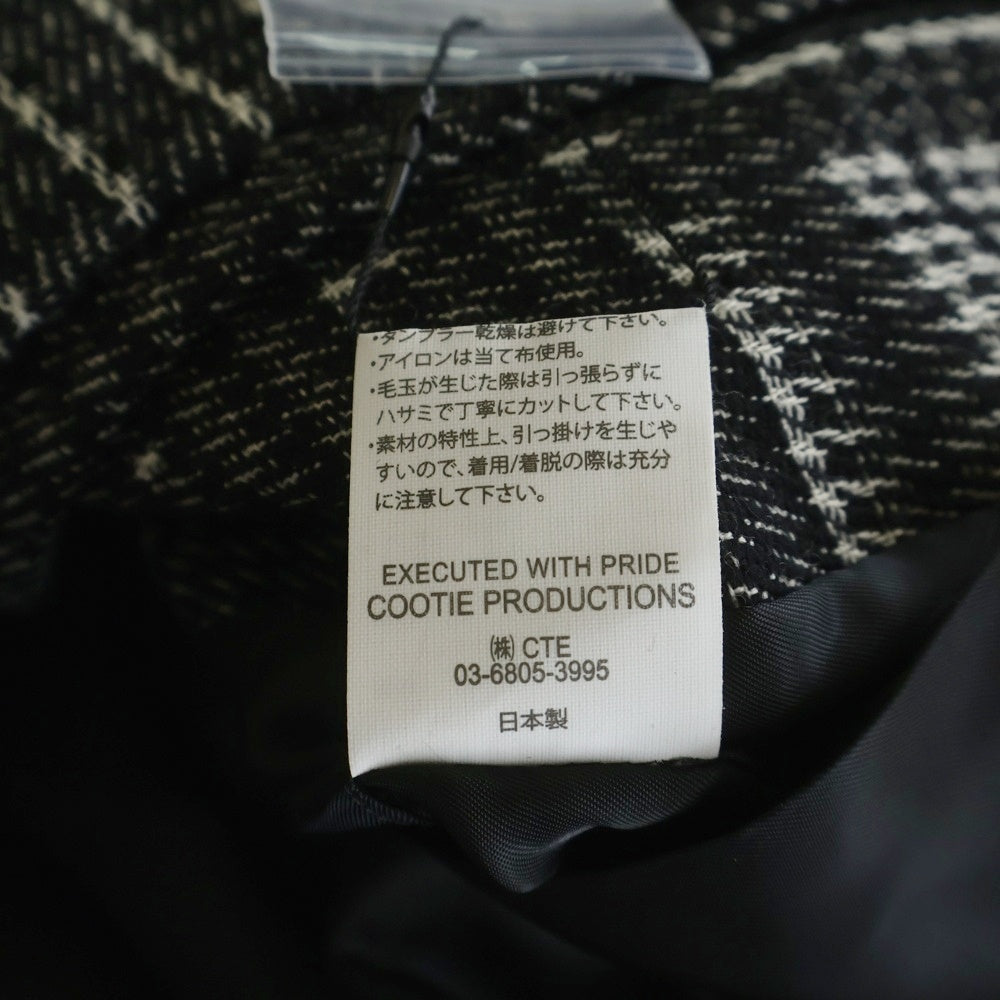 COOTIE PRODUCTIONS(クーティー プロダクションズ) 23AW Jacquard Check Wool Short Chester Coat ジャガード チェックウール チェスターコート ブラック CTE-23A215