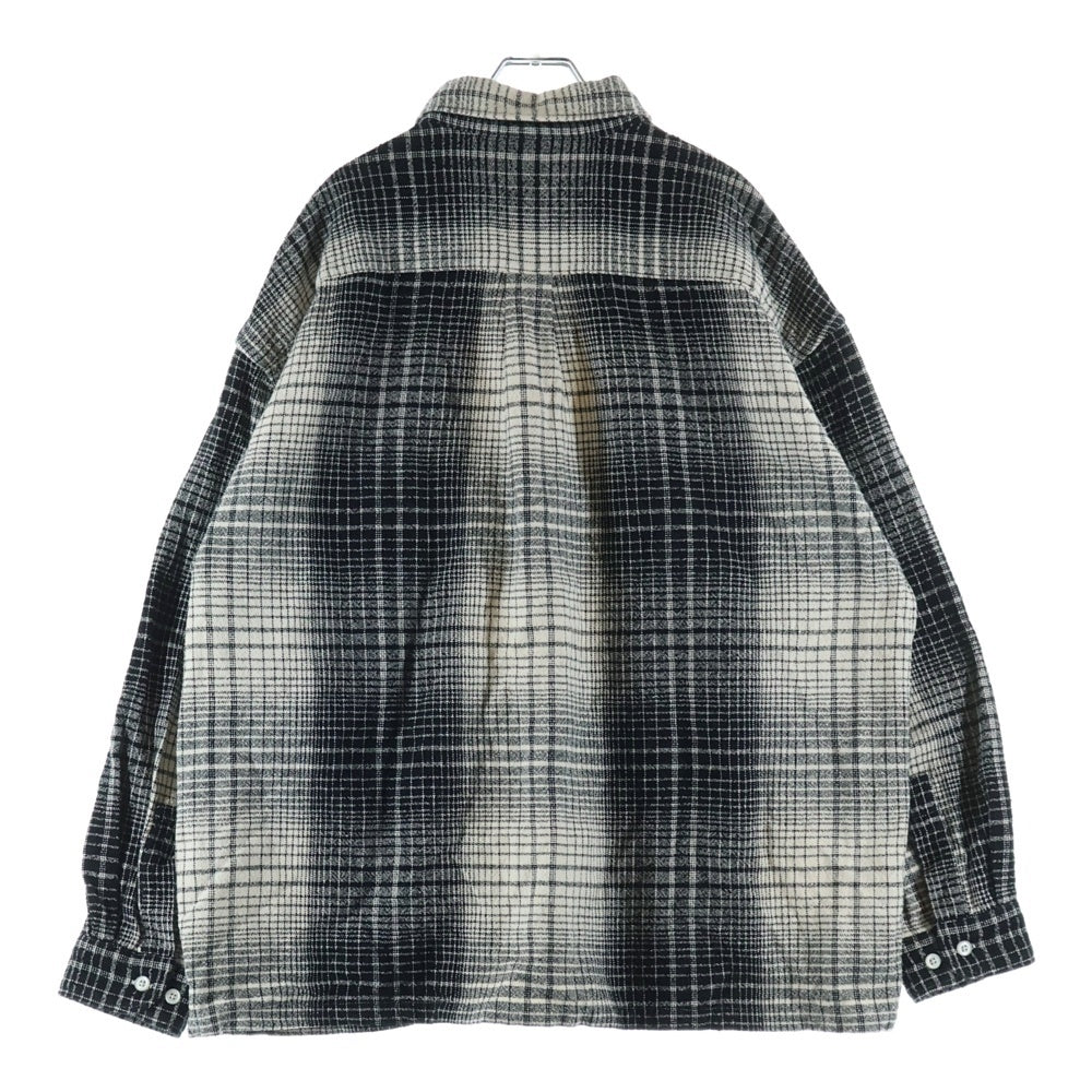 COOTIE PRODUCTIONS(クーティー プロダクションズ) 22AW Ombre Check Work L/S Shirt オンブレチェック ワークシャツ 長袖シャツ ブラック/ホワイト CTE-22A402