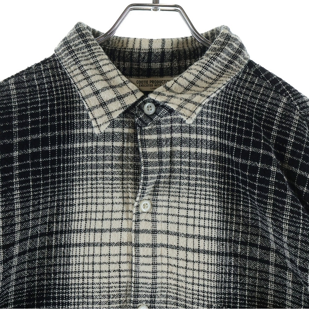 COOTIE PRODUCTIONS(クーティー プロダクションズ) 22AW Ombre Check Work L/S Shirt オンブレチェック ワークシャツ 長袖シャツ ブラック/ホワイト CTE-22A402