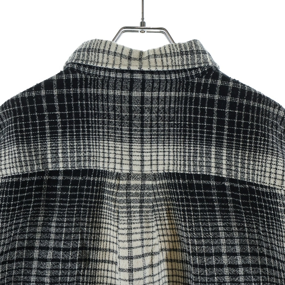 COOTIE PRODUCTIONS(クーティー プロダクションズ) 22AW Ombre Check Work L/S Shirt オンブレチェック ワークシャツ 長袖シャツ ブラック/ホワイト CTE-22A402
