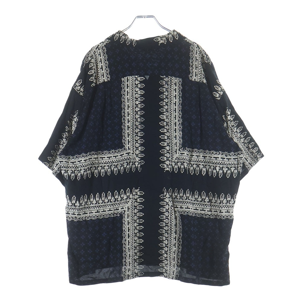 COOTIE PRODUCTIONS(クーティー プロダクションズ) 23SS Rayon Open Collar S/S Shirt チェーンデザイン オープンカラー レーヨン半袖シャツ ブラック CTE-23S411