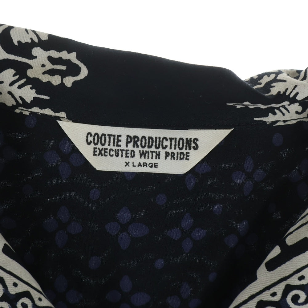 COOTIE PRODUCTIONS(クーティー プロダクションズ) 23SS Rayon Open Collar S/S Shirt チェーンデザイン オープンカラー レーヨン半袖シャツ ブラック CTE-23S411