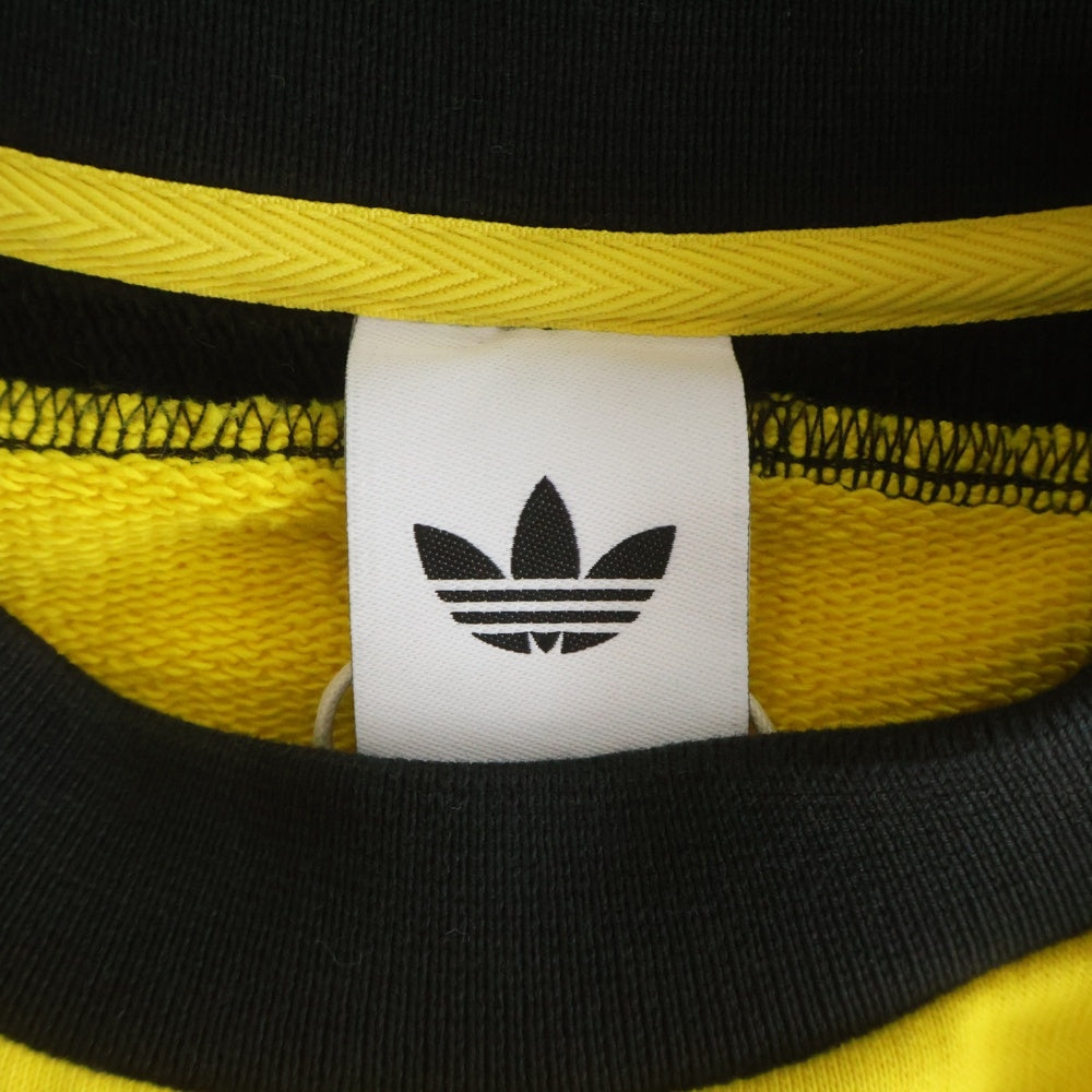 adidas(アディダス) Crew Sweatshirt プリントデザイン クルーネックスウェット トレーナー イエロー KG3145