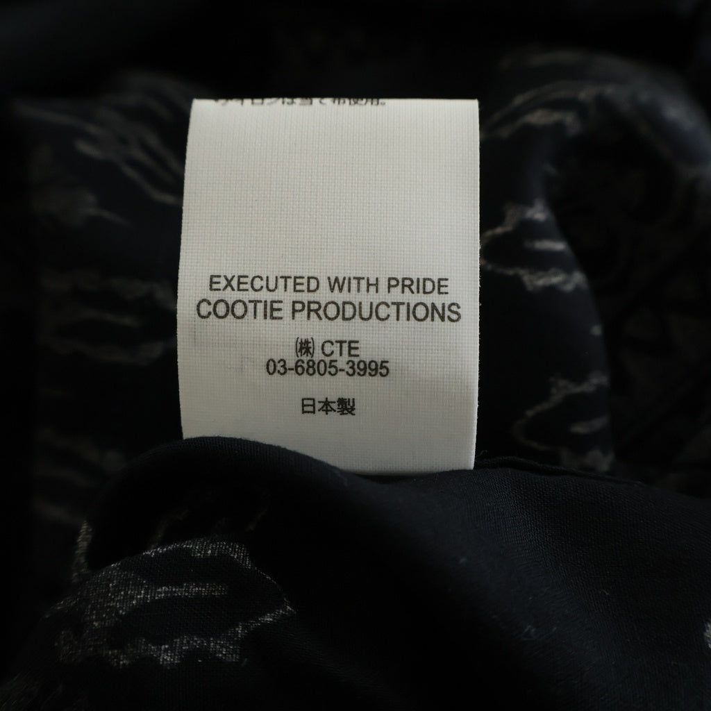 COOTIE PRODUCTIONS(クーティー プロダクションズ) 22SS Rayon Open Collar S/S Shirt バンダナ 総柄デザイン レーヨン 半袖シャツ ネイビー CTE-22S408