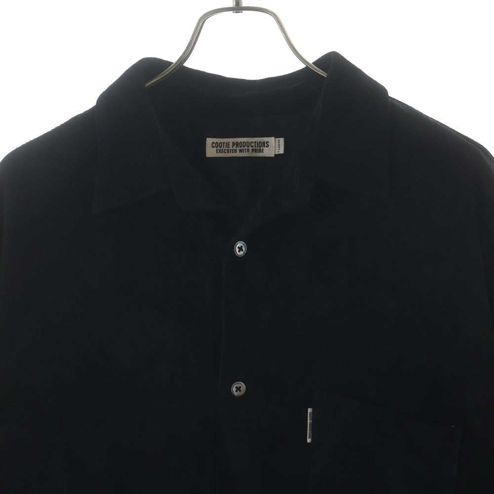 COOTIE PRODUCTIONS(クーティー プロダクションズ) 22AW Deer Suede L/S Shirt ディアスキン スエード 長袖シャツ ブラック CTE-22A407
