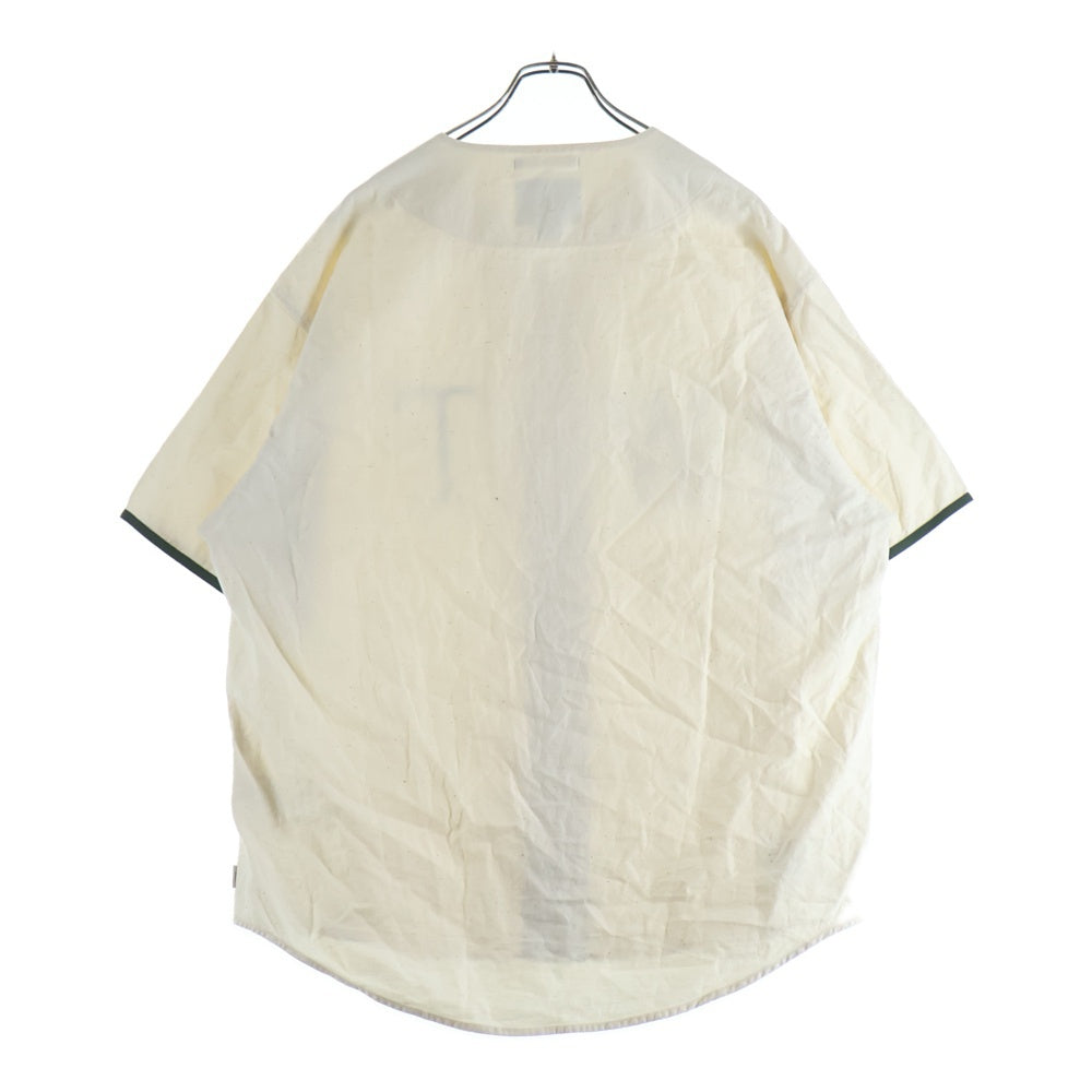 WTAPS(ダブルタップス) 24SS LEAGUE SS ロゴワッペン ベースボールシャツ 半袖シャツ ホワイト 241TQDT-SHM05