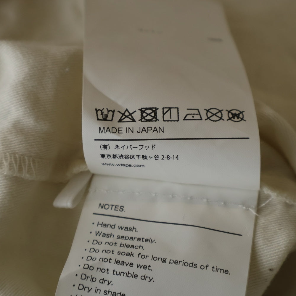 WTAPS(ダブルタップス) 24SS LEAGUE SS ロゴワッペン ベースボールシャツ 半袖シャツ ホワイト 241TQDT-SHM05