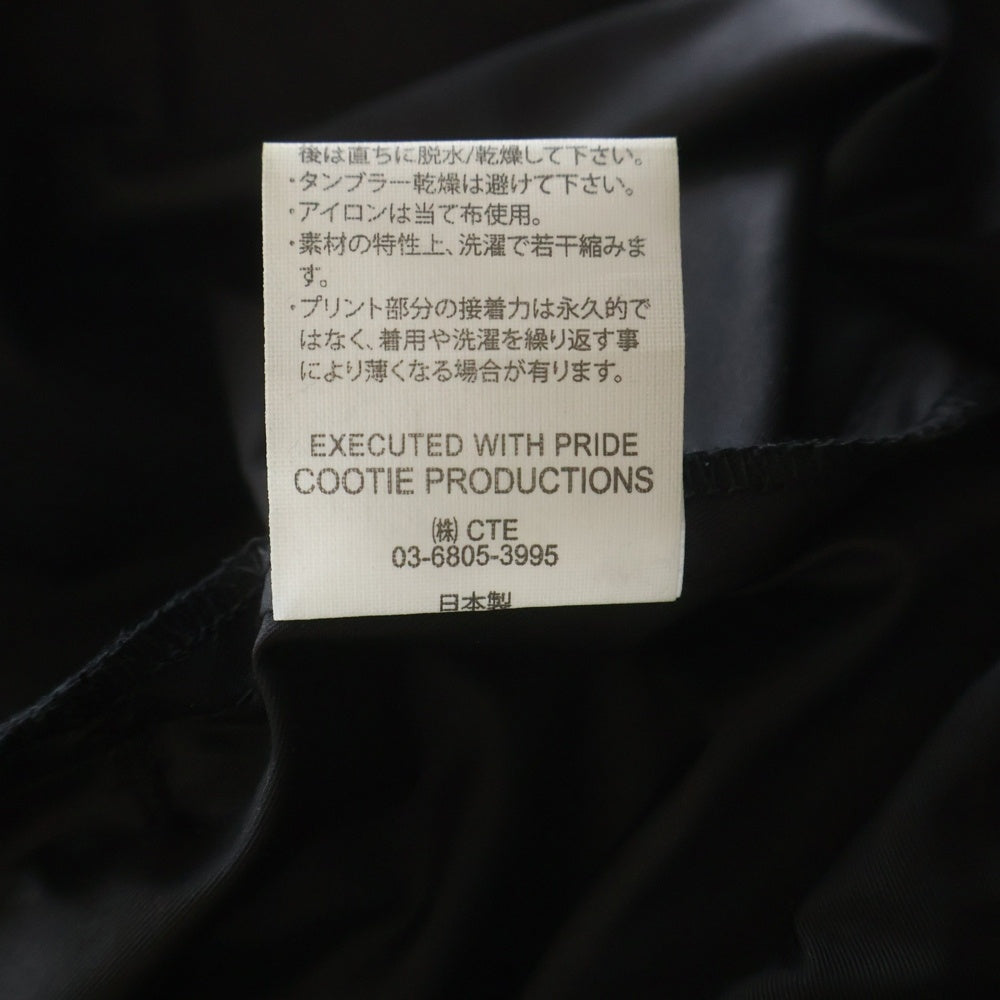 COOTIE PRODUCTIONS(クーティー プロダクションズ) 21AW Polyester Twill Football L/S Tee フロントロゴ フットボールTシャツ 長袖カットソー ブラック CTE-21A309