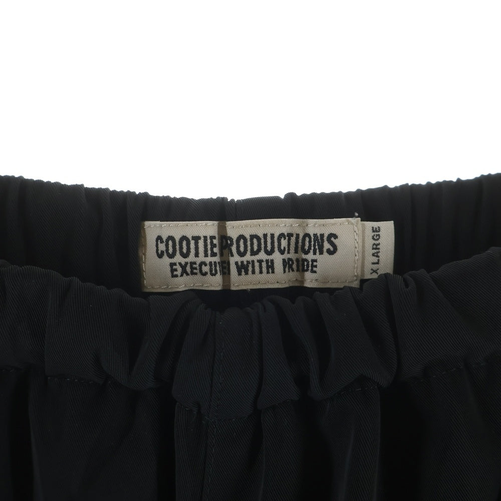 COOTIE PRODUCTIONS(クーティー プロダクションズ) 23AW Raza Track Pants ロゴ刺繍 ラサトラックパンツ ブラック CTE-23A105