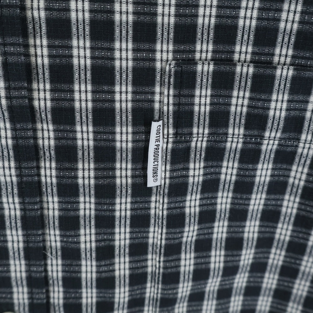 COOTIE PRODUCTIONS(クーティー プロダクションズ) 24SS Dobby Check S/S Shirt ドビーチェック 半袖シャツ ブラック/ホワイト CTE-24S404