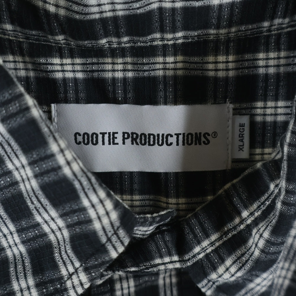 COOTIE PRODUCTIONS(クーティー プロダクションズ) 24SS Dobby Check S/S Shirt ドビーチェック 半袖シャツ ブラック/ホワイト CTE-24S404