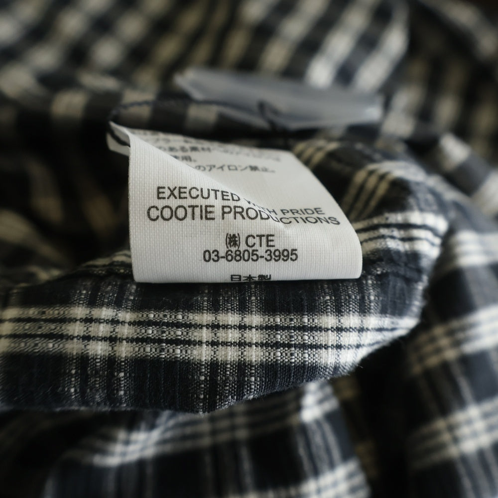 COOTIE PRODUCTIONS(クーティー プロダクションズ) 24SS Dobby Check S/S Shirt ドビーチェック 半袖シャツ ブラック/ホワイト CTE-24S404
