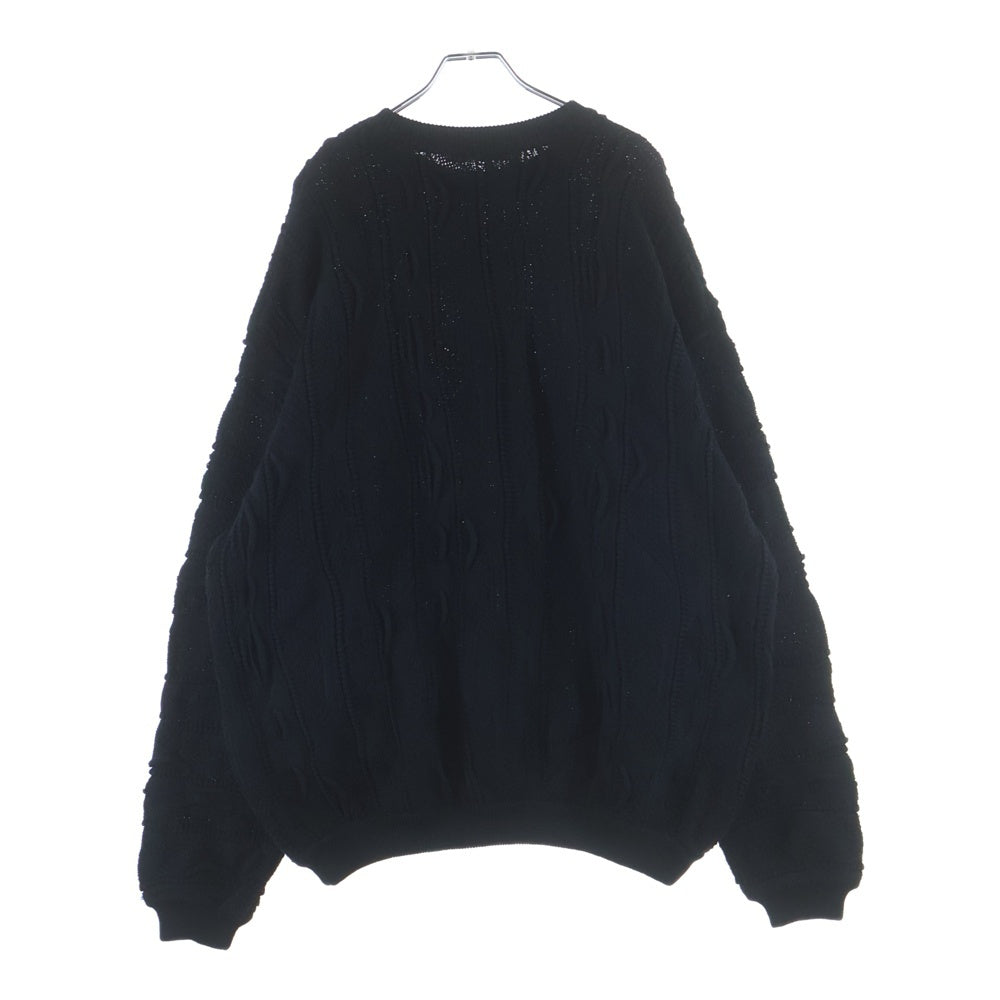 COOTIE PRODUCTIONS(クーティー プロダクションズ) 23SS 3D Jacquard Knit L/S Crew ジャガード クルーネックニット セーター ブラック CTE-23S324