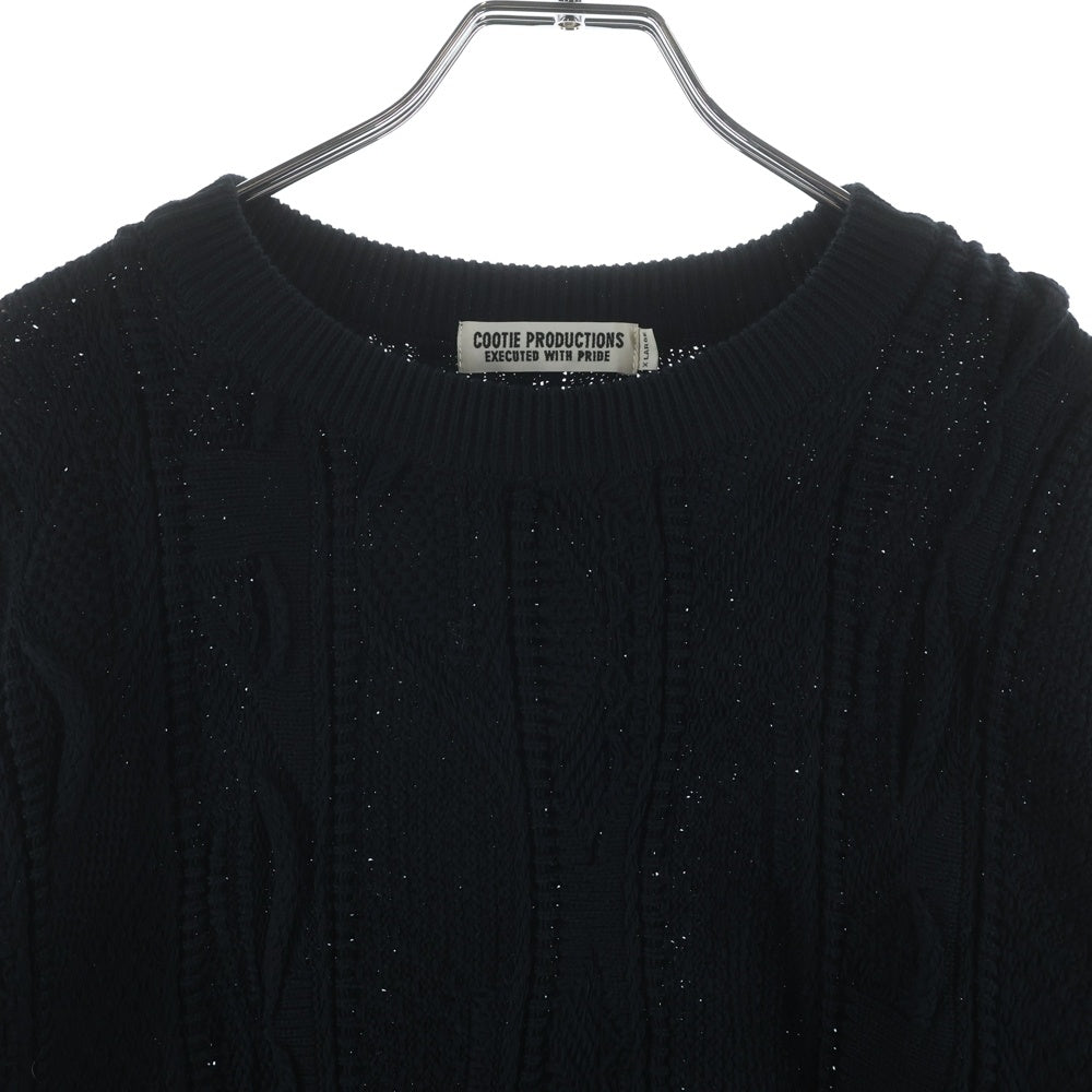 COOTIE PRODUCTIONS(クーティー プロダクションズ) 23SS 3D Jacquard Knit L/S Crew ジャガード クルーネックニット セーター ブラック CTE-23S324