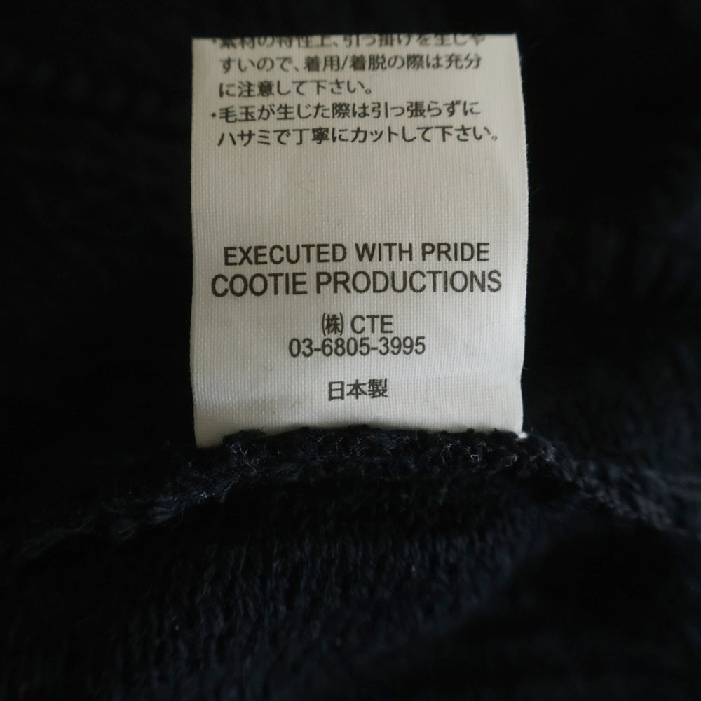 COOTIE PRODUCTIONS(クーティー プロダクションズ) 23SS 3D Jacquard Knit L/S Crew ジャガード クルーネックニット セーター ブラック CTE-23S324