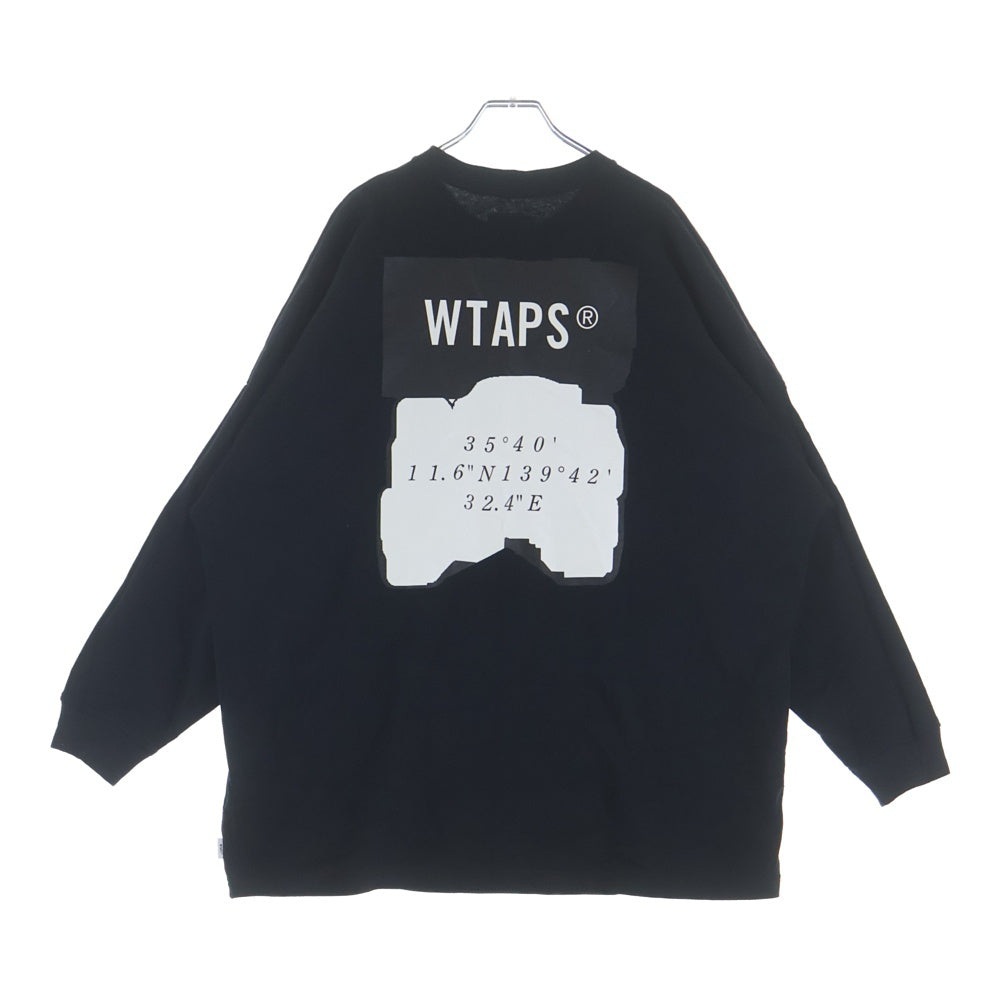 WTAPS(ダブルタップス) 25SS Scab LS Cotton ロゴ刺繍 バックプリント 長袖Tシャツ ロンT カットソー ブラック 251ATDT-CSM17