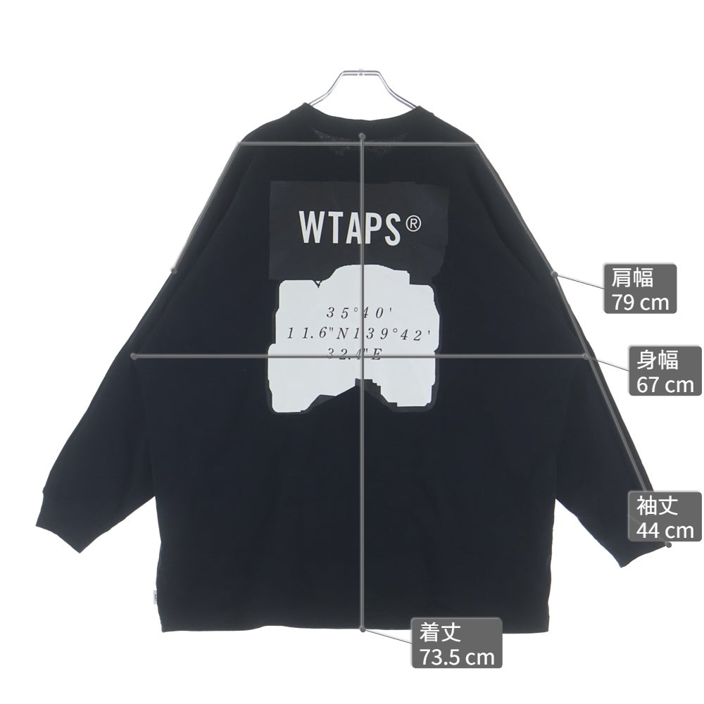 WTAPS(ダブルタップス) 25SS Scab LS Cotton ロゴ刺繍 バックプリント 長袖Tシャツ ロンT カットソー ブラック 251ATDT-CSM17