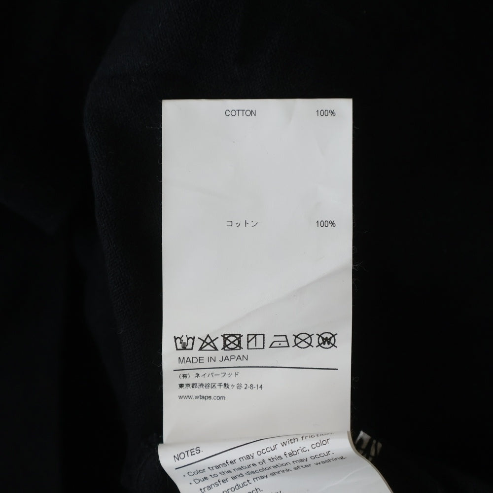 WTAPS(ダブルタップス) 25SS Scab LS Cotton ロゴ刺繍 バックプリント 長袖Tシャツ ロンT カットソー ブラック 251ATDT-CSM17