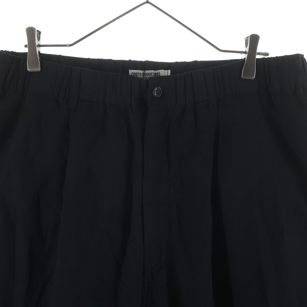 COOTIE PRODUCTIONS(クーティー プロダクションズ) 23SS Garment Dyed Double Cloth 2 Tuck Wide Easy Trousers 2タック ワイドイージーパンツ ブラック CTE-23S102