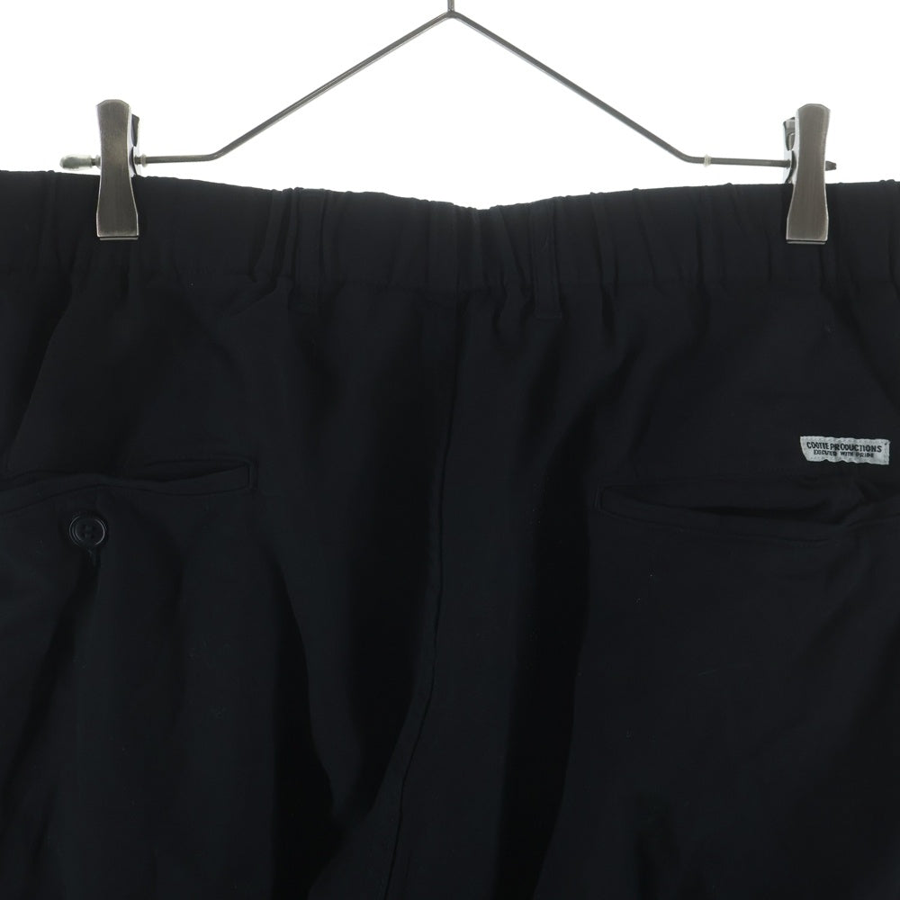 COOTIE PRODUCTIONS(クーティー プロダクションズ) 23SS Garment Dyed Double Cloth 2 Tuck Wide Easy Trousers 2タック ワイドイージーパンツ ブラック CTE-23S102
