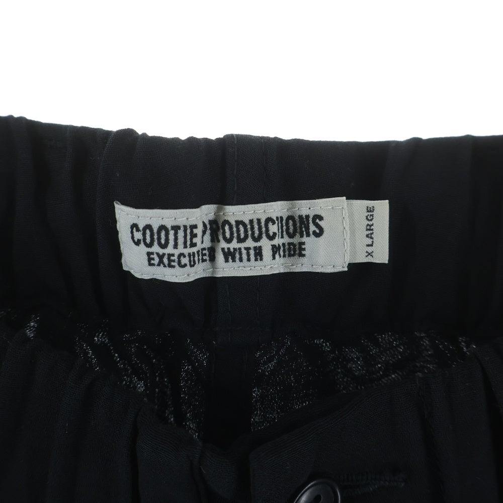 COOTIE PRODUCTIONS(クーティー プロダクションズ) 23SS Garment Dyed Double Cloth 2 Tuck Wide Easy Trousers 2タック ワイドイージーパンツ ブラック CTE-23S102