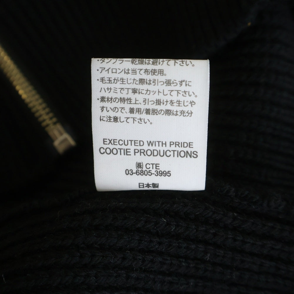 COOTIE PRODUCTIONS(クーティー プロダクションズ) 22AW Rib Stitch Drivers Sweater リブステッチ ドライバーズニット ブラック CTE-22A319