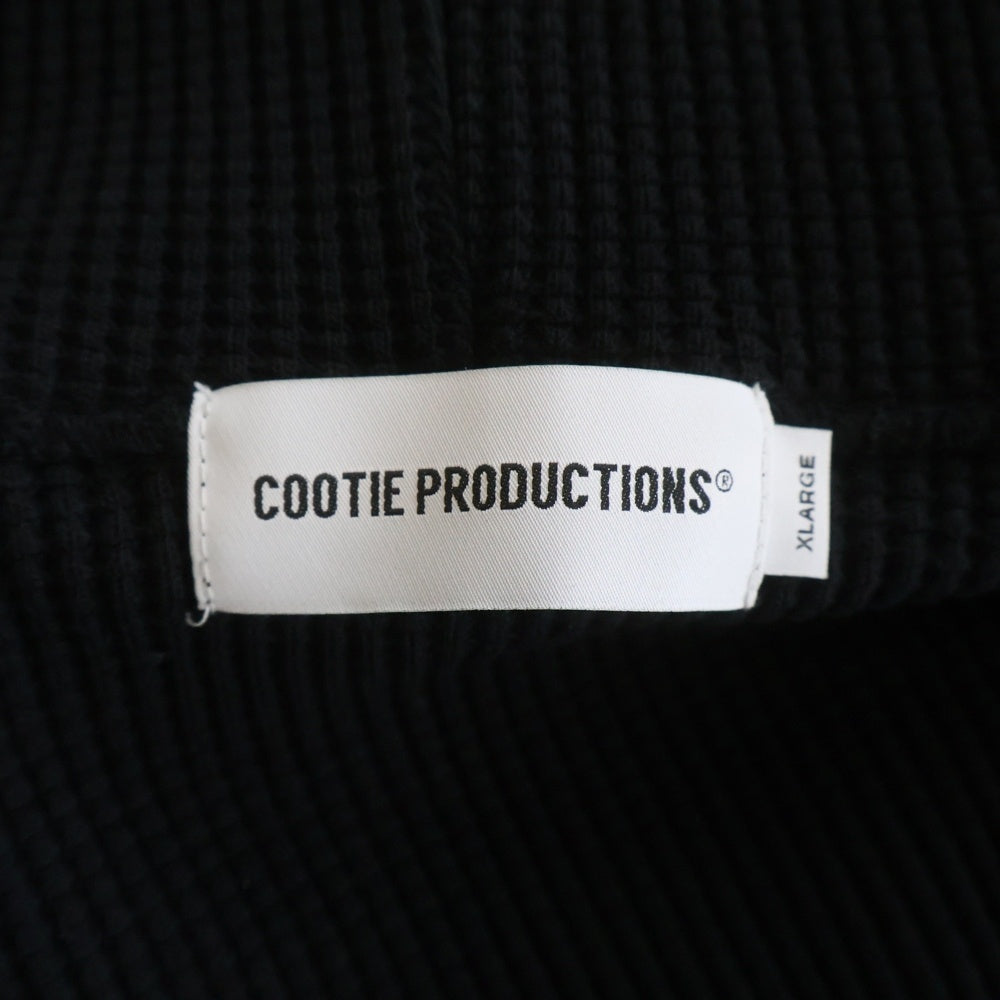 COOTIE PRODUCTIONS(クーティー プロダクションズ) 24AW N/C Waffle Zip Hoodie ワッフル ジップアップフーディー パーカー ブラック CTE-24A318