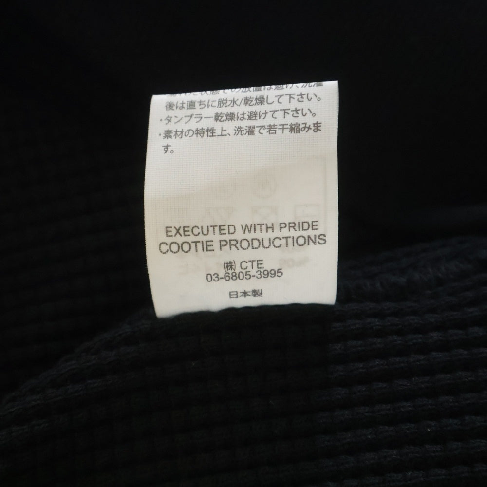 COOTIE PRODUCTIONS(クーティー プロダクションズ) 24AW N/C Waffle Zip Hoodie ワッフル ジップアップフーディー パーカー ブラック CTE-24A318