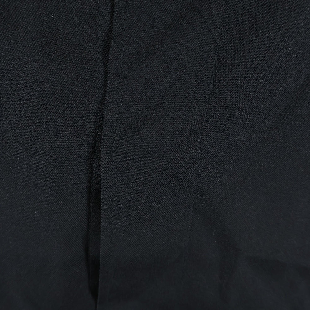 COOTIE PRODUCTIONS(クーティー プロダクションズ) 23SS Polyester Twill Fly Front S/S Shirt ロゴ刺繍 ポリエステルツイルフライ 半袖シャツ ブラック CTE-23S408