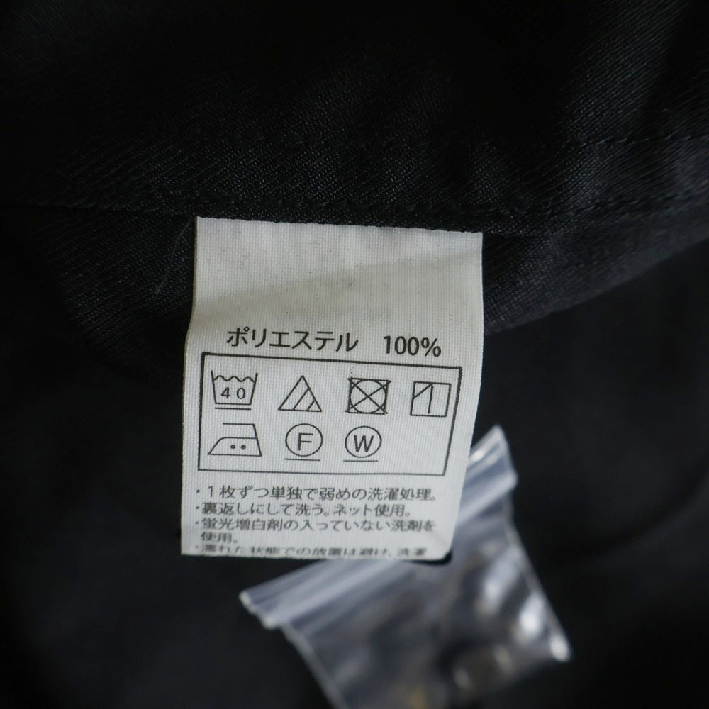 COOTIE PRODUCTIONS(クーティー プロダクションズ) 23SS Polyester Twill Fly Front S/S Shirt ロゴ刺繍 ポリエステルツイルフライ 半袖シャツ ブラック CTE-23S408