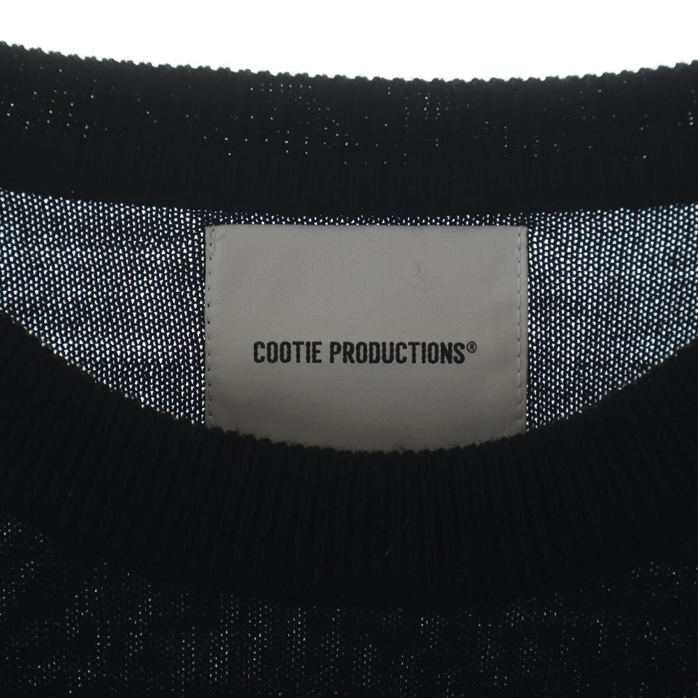 COOTIE PRODUCTIONS(クーティー プロダクションズ) 25AW Intarsia Crew Sweater フロントロゴジャガード クルーネックニット セーター ブラック CTE-25A323
