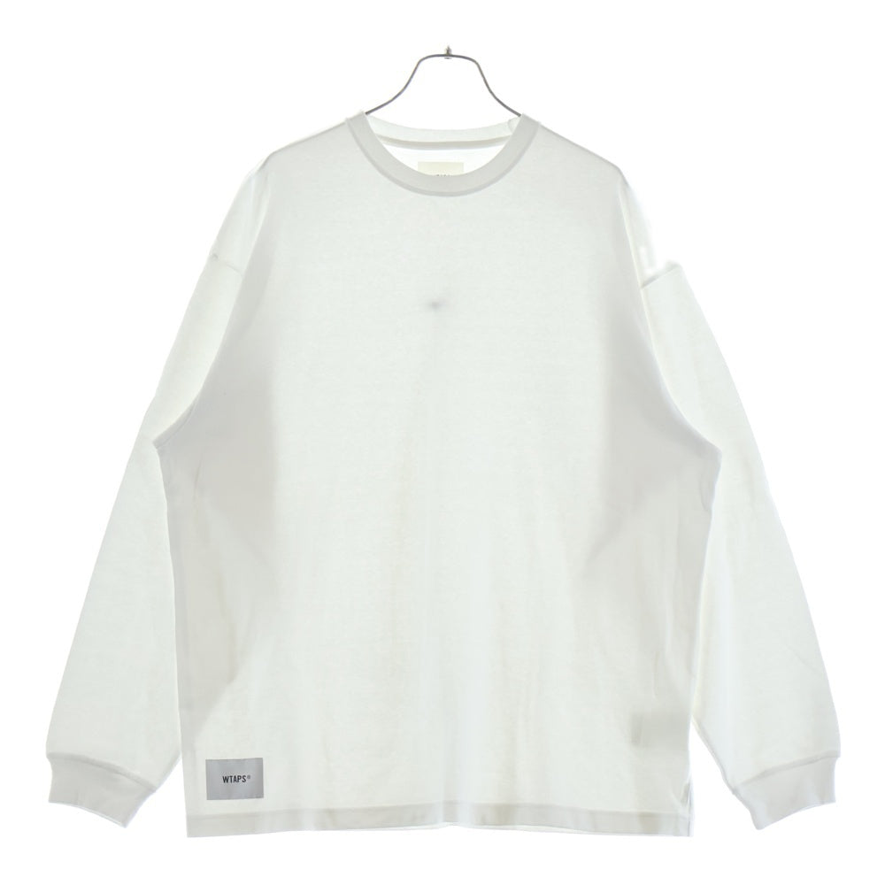 WTAPS(ダブルタップス) Sign L/S Cotton ロゴ刺繍 長袖Tシャツ ロンT カットソー ホワイト 251ATDT-CSM09