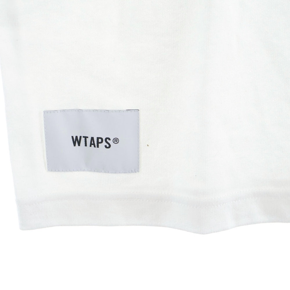 WTAPS(ダブルタップス) Sign L/S Cotton ロゴ刺繍 長袖Tシャツ ロンT カットソー ホワイト 251ATDT-CSM09