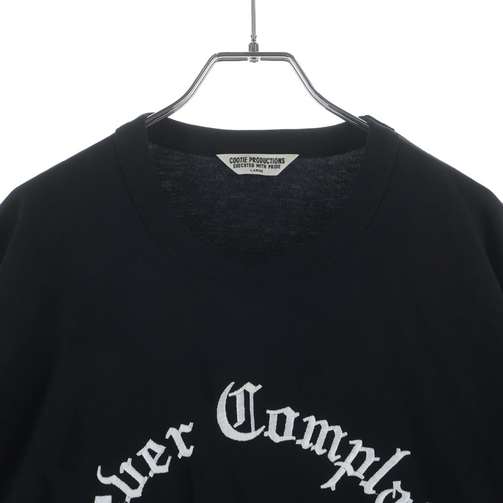 COOTIE PRODUCTIONS(クーティー プロダクションズ) 23SS Recycle Suvin Heavy Oz S/S Tee 刺繍デザイン 半袖Tシャツ カットソー ブラック CTE-23S322