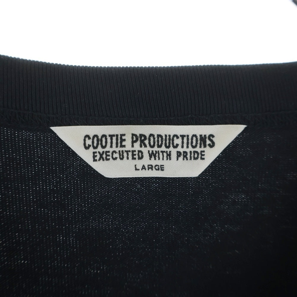 COOTIE PRODUCTIONS(クーティー プロダクションズ) 23SS Recycle Suvin Heavy Oz S/S Tee 刺繍デザイン 半袖Tシャツ カットソー ブラック CTE-23S322