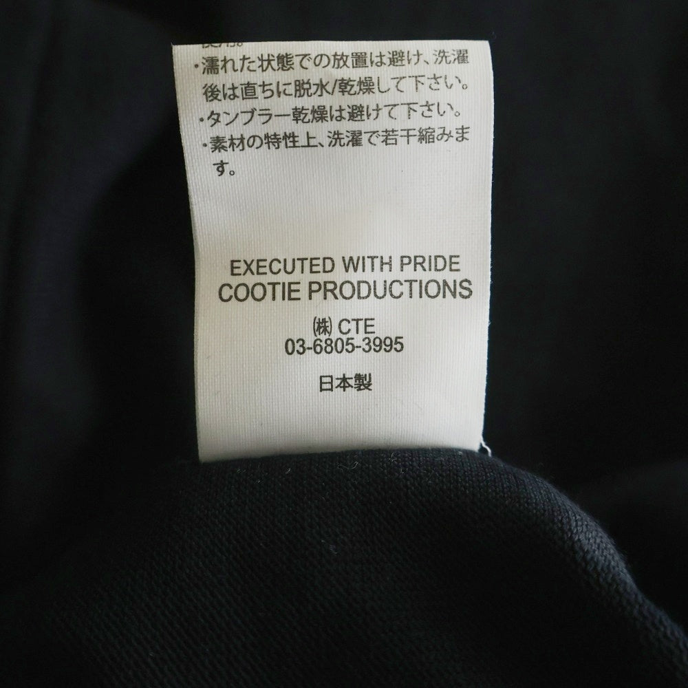 COOTIE PRODUCTIONS(クーティー プロダクションズ) 23SS Recycle Suvin Heavy Oz S/S Tee 刺繍デザイン 半袖Tシャツ カットソー ブラック CTE-23S322