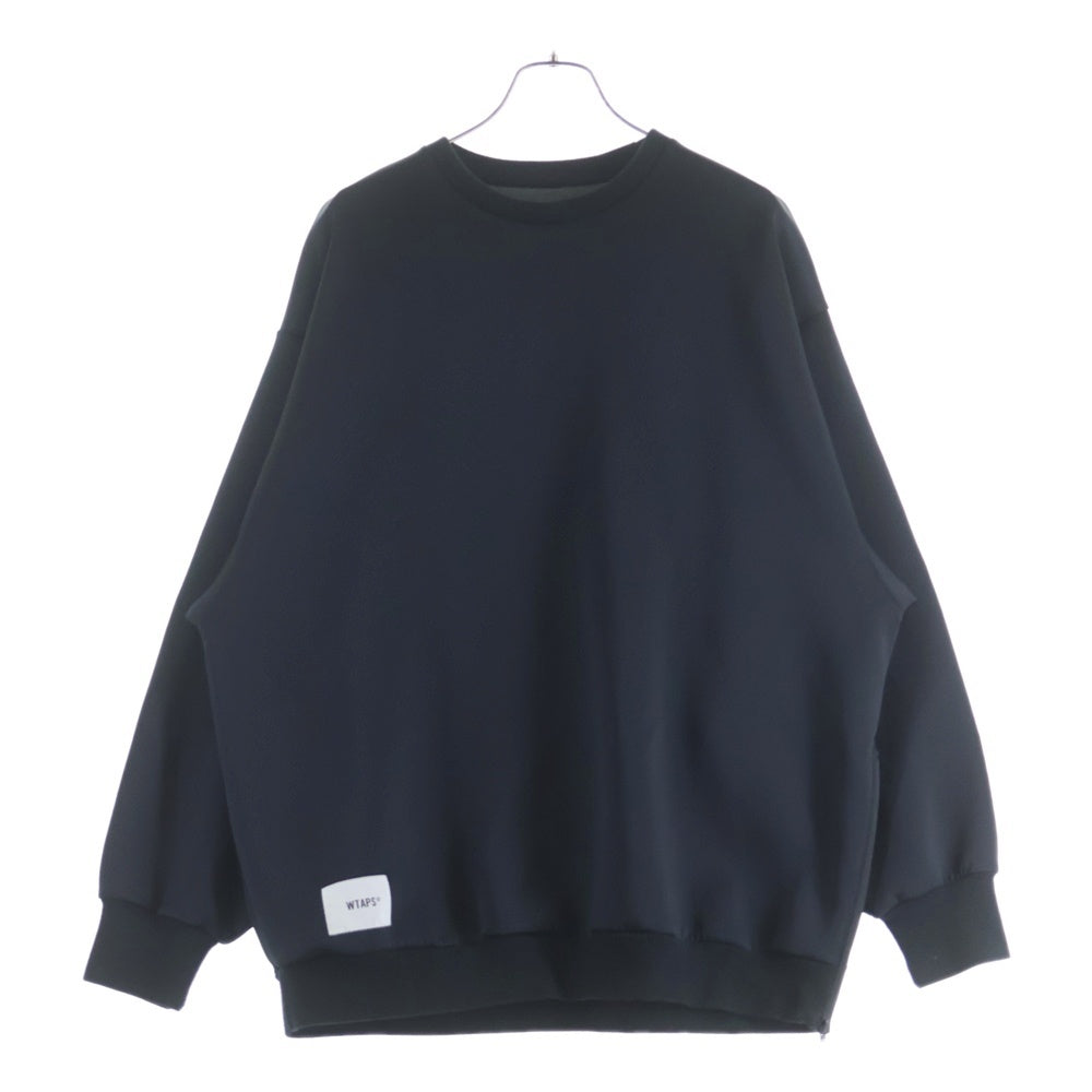WTAPS(ダブルタップス) 23SS WOUND SWEATER RAPO SIGN ロゴパッチ クルーネックスウェット トレーナー ブラック 231ATDT-CSM07