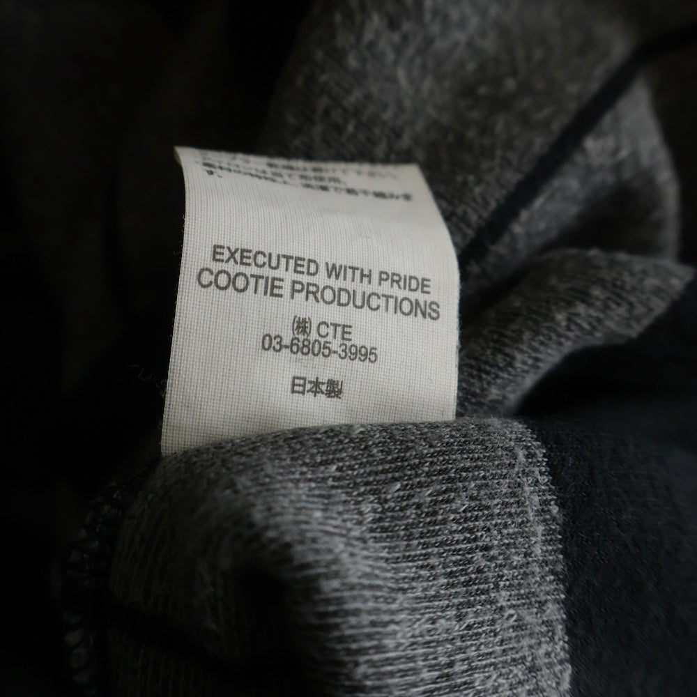 COOTIE PRODUCTIONS(クーティー プロダクションズ) 25SS Velour Border L/S Tee ベロア ボーダー 長袖Tシャツ カットソー ブラック CTE-25S327