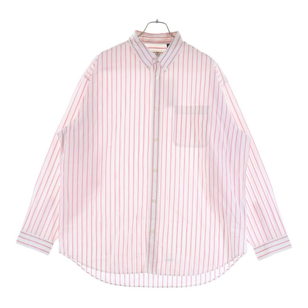 SUPREME(シュプリーム) 24SS ×MM6 Maison Margiela Stripe Shirt マルジェラ ストライプ長袖シャツ ピンク/ホワイト