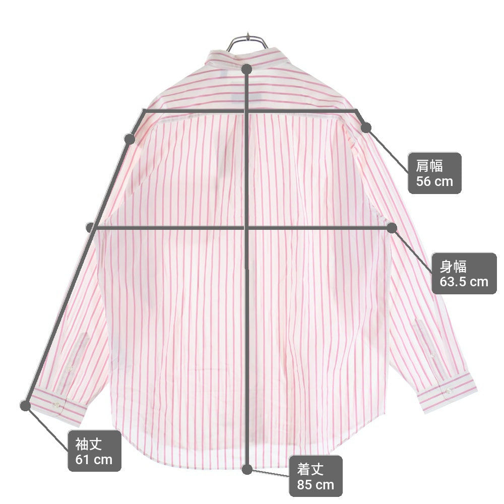 SUPREME(シュプリーム) 24SS ×MM6 Maison Margiela Stripe Shirt マルジェラ ストライプ長袖シャツ ピンク/ホワイト
