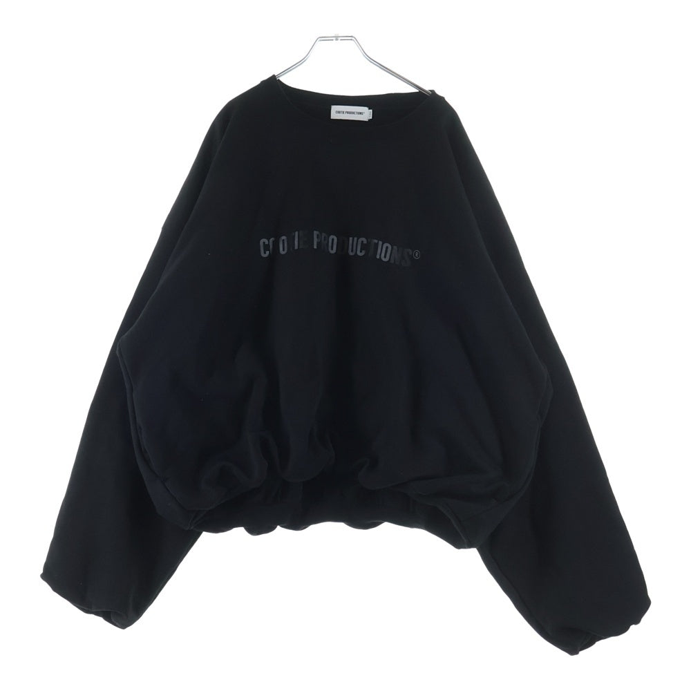 COOTIE PRODUCTIONS(クーティー プロダクションズ) 25AW Swallow Rib Sweat Crew フロントロゴ クルーネックスウェット トレーナー ブラック CTE-25A338