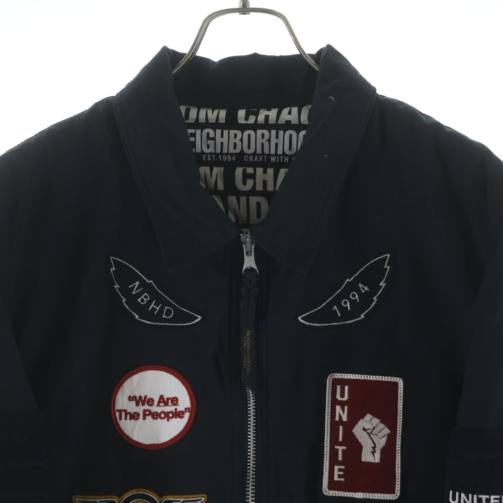 NEIGHBORHOOD(ネイバーフッド) 17AW FIXX.PW JACKET フィックスパッチ レーシングジャケット ブルゾン ブラック 172AQNH-JKM05