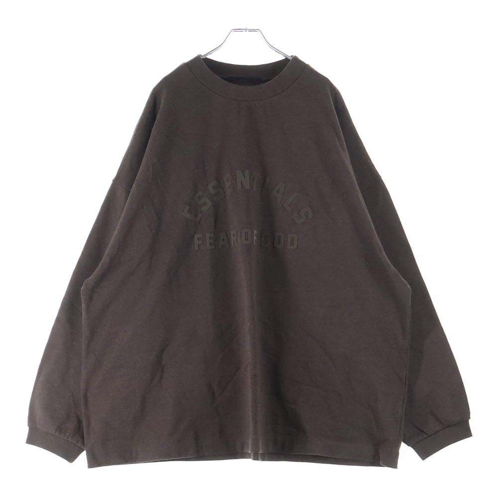 FEAR OF GOD ESSENTIALS(フィアオブゴッド エッセンシャルズ) HEAVY L/S TEE ラバーロゴ 長袖Tシャツ ロンT カットソー ブラウン