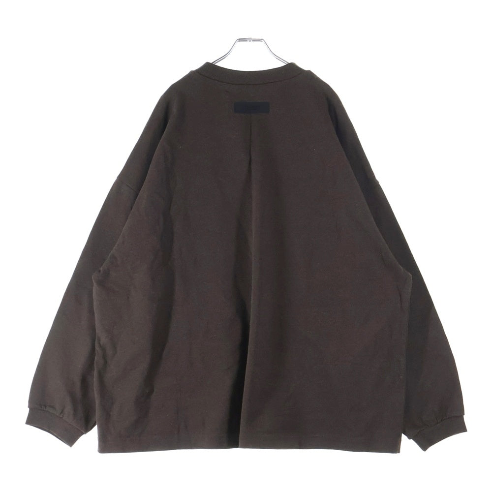 FEAR OF GOD ESSENTIALS(フィアオブゴッド エッセンシャルズ) HEAVY L/S TEE ラバーロゴ 長袖Tシャツ ロンT カットソー ブラウン