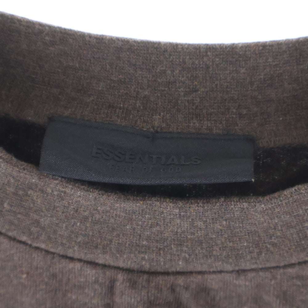 FEAR OF GOD ESSENTIALS(フィアオブゴッド エッセンシャルズ) HEAVY L/S TEE ラバーロゴ 長袖Tシャツ ロンT カットソー ブラウン