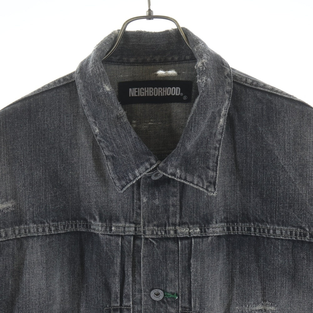 NEIGHBORHOOD(ネイバーフッド) 20AW SAVAGE STOCKMAN TYPE-A デストロイ加工 デニムジャケット グレー 202XBNH-JKM02