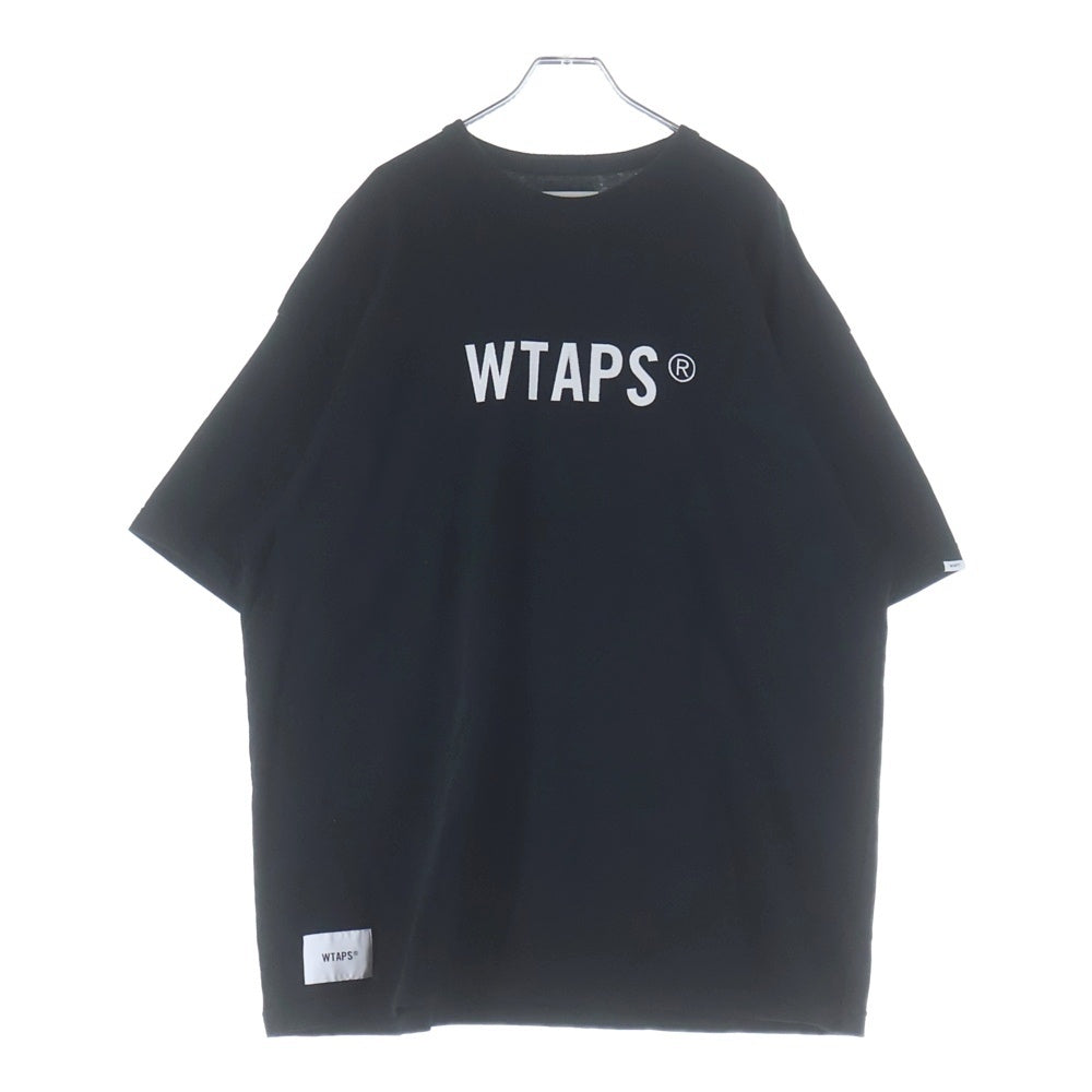 WTAPS(ダブルタップス) 24SS SIGN SS COTTON TSSC フロントロゴ 半袖Tシャツ カットソー ブラック 241ATDT-CSM22